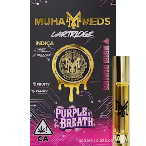 Purple Breath Cartridge, Purple Breath 1000MG, Purple Breath Vape, Purple Breath Cannabis, Purple Breath Melted Diamonds, Melted Diamonds Cartridge, Melted Diamonds Vape, 1000MG Cannabis Cartridge, 1G Cannabis Cartridge, Premium Cannabis Cartridge, Hybrid Cannabis Vape, Grape Cannabis Vape, Berry Cannabis Vape, Sweet Cannabis Vape, Floral Cannabis Strain, THC Vape, Puff Cannabis Dispensary, Discreet Shipping