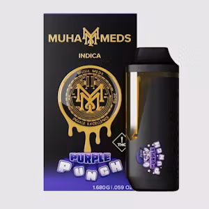 Purple Punch All In One, Purple Punch 1.68G, Purple Punch Vape, Purple Punch Disposable, Purple Punch Cannabis, Muha Meds Purple Punch, All In One Vape, 1.68G Cannabis Vape, Indica Dominant Vape, Grape Cannabis Vape, Berry Cannabis Vape, Sweet Cannabis Vape, Vanilla Cannabis Strain, Purple Punch Strain, THC Vape, Premium Cannabis Vape, Puff Cannabis Dispensary, Discreet Shipping