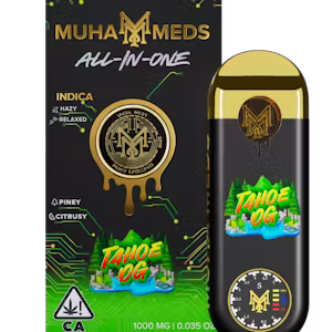 Tahoe OG All In One, Tahoe OG 1000MG, Tahoe OG Vape, Tahoe OG Disposable, Tahoe OG Cannabis, Muha Meds Tahoe OG, 1000MG Cannabis Vape, 1G Cannabis Vape, All In One Vape, Indica Dominant Vape, OG Cannabis Vape, Earthy Cannabis Vape, Pine Cannabis Vape, Lemon Cannabis Vape, Citrus Cannabis Vape, Gassy Cannabis Vape, THC Vape, Puff Cannabis Dispensary, Discreet Shipping