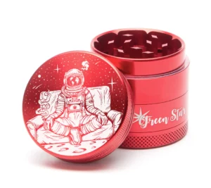 4-Piece Grinder, 40mm 4-Piece Grinder, 1.5 Inch Grinder, Astronaut Moon Grinder, Astronaut Chillin on the Moon Grinder, Space Grinder, Astronaut Herb Grinder, Compact 4-Piece Grinder, Herb Grinding Accessory, Discreet Cannabis Accessories