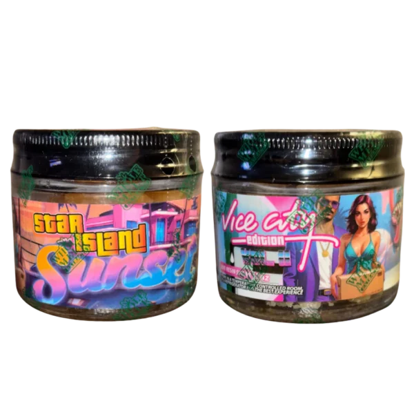STAR ISLAND SUNSET Whole Melts live resin sugar, Vice City Edition II concentrate, live resin sugar 1oz, premium cannabis concentrate, Whole Melts extracts, dab concentrates, Cannabis Exotic Dispensary concentrates