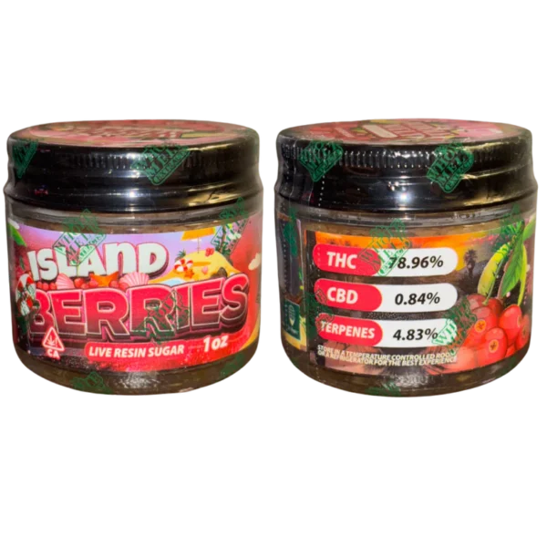 ISLAND BERRIES Whole Melts live resin sugar, Oasis Edition live resin, 1oz live resin sugar, Whole Melts concentrates, premium cannabis sugar, live resin extract, bulk cannabis concentrate, Cannabis Exotic Dispensary concentrates