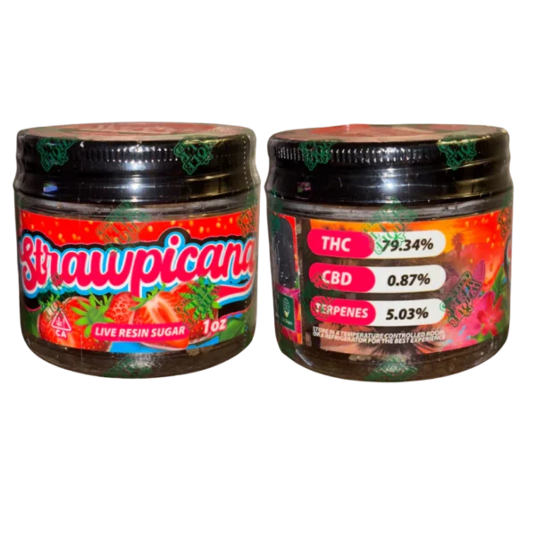 STRAWPICANA Whole Melts live resin sugar, Oasis Edition live resin, 1oz live resin sugar, Whole Melts concentrates, premium cannabis sugar, live resin extract, bulk cannabis concentrate, Cannabis Exotic Dispensary concentrates