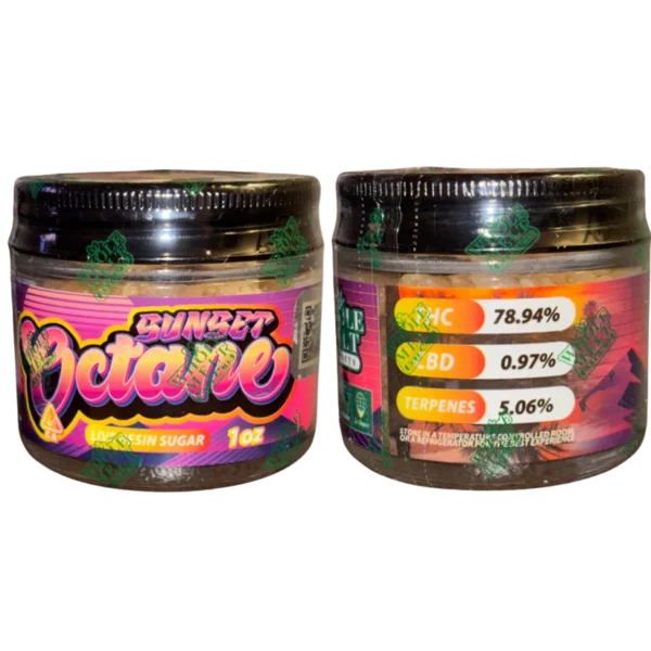 SUNSET OCTANE Whole Melts live resin sugar, Oasis Edition live resin, 1oz live resin sugar, Whole Melts concentrates, premium cannabis sugar, live resin extract, bulk cannabis concentrate, Cannabis Exotic Dispensary concentrates