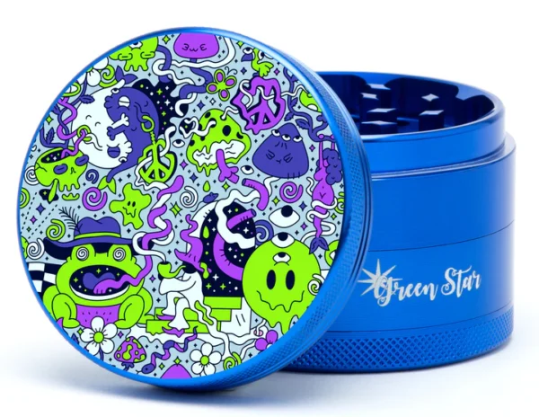 Trippy Drippy Grinder, 2.5 Inch Herb Grinder, 2.5 Inch 4 Piece Grinder, Trippy Drippy Herb Grinder, Green Star Grinder, 4 Piece Herb Grinder, Aluminum Herb Grinder, Premium Herb Grinder, Herb Grinding Accessory, Discreet Cannabis Accessories Trippy Drippy Grinder, 2.5 Inch Herb Grinder, 2.5 Inch 4 Piece Grinder, Trippy Drippy Herb Grinder, Green Star Grinder, 4 Piece Herb Grinder, Aluminum Herb Grinder, Premium Herb Grinder, Herb Grinding Accessory, Discreet Cannabis Accessories