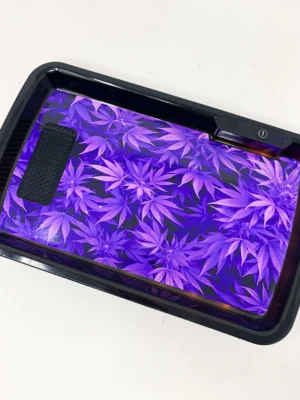 LED Rolling Tray, Purple Pink Marble Rolling Tray, 7 Color LED Rolling Tray, LED Tray, Marble Rolling Tray, Light Up Rolling Tray, Party Mode Tray, LED Smoking Accessories, Rolling Tray Accessories, Discreet Cannabis Accessories