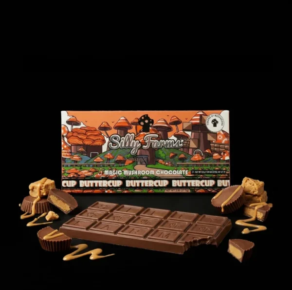 Buttercup Silly Farms, 7 Gram Mushroom Bar, Mushroom Chocolate, Silly Farms, Mushroom Edibles, Chocolate Bar