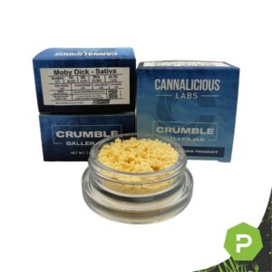 Cannalicious Crumble Baller Jar, Cannalicious Moby Dick Crumble, Moby Dick Crumble, Moby Dick Concentrate, Cannalicious Concentrate, Moby Dick Cannabis, Moby Dick Sativa, Moby Dick Sativa Hybrid, Cannabis Crumble, Crumble Concentrate, Cannabis Concentrate, Baller Jar Concentrate, THC Crumble, Citrus Cannabis Concentrate, Lemon Cannabis Concentrate, Pine Cannabis Concentrate, Moby Dick Extract, Cannalicious Labs, Puff Cannabis Dispensary, Discreet Shipping